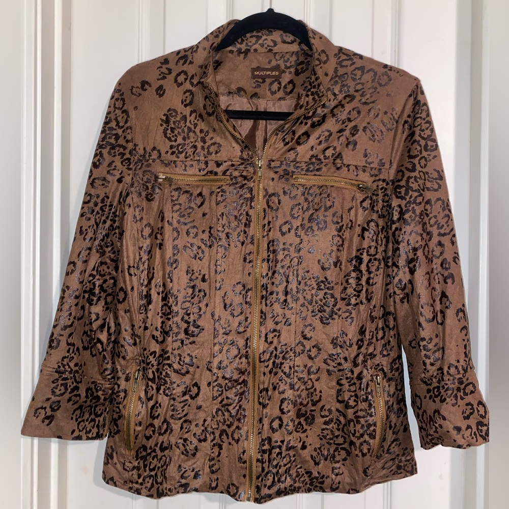 Multiples Brown Leopard Print Jacket‎